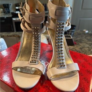 Guess White Studded Heels